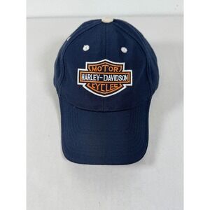 Harley Davidson Motor Cycles Navy‎ Blue Baseball Cap Hat One Size Adjustable